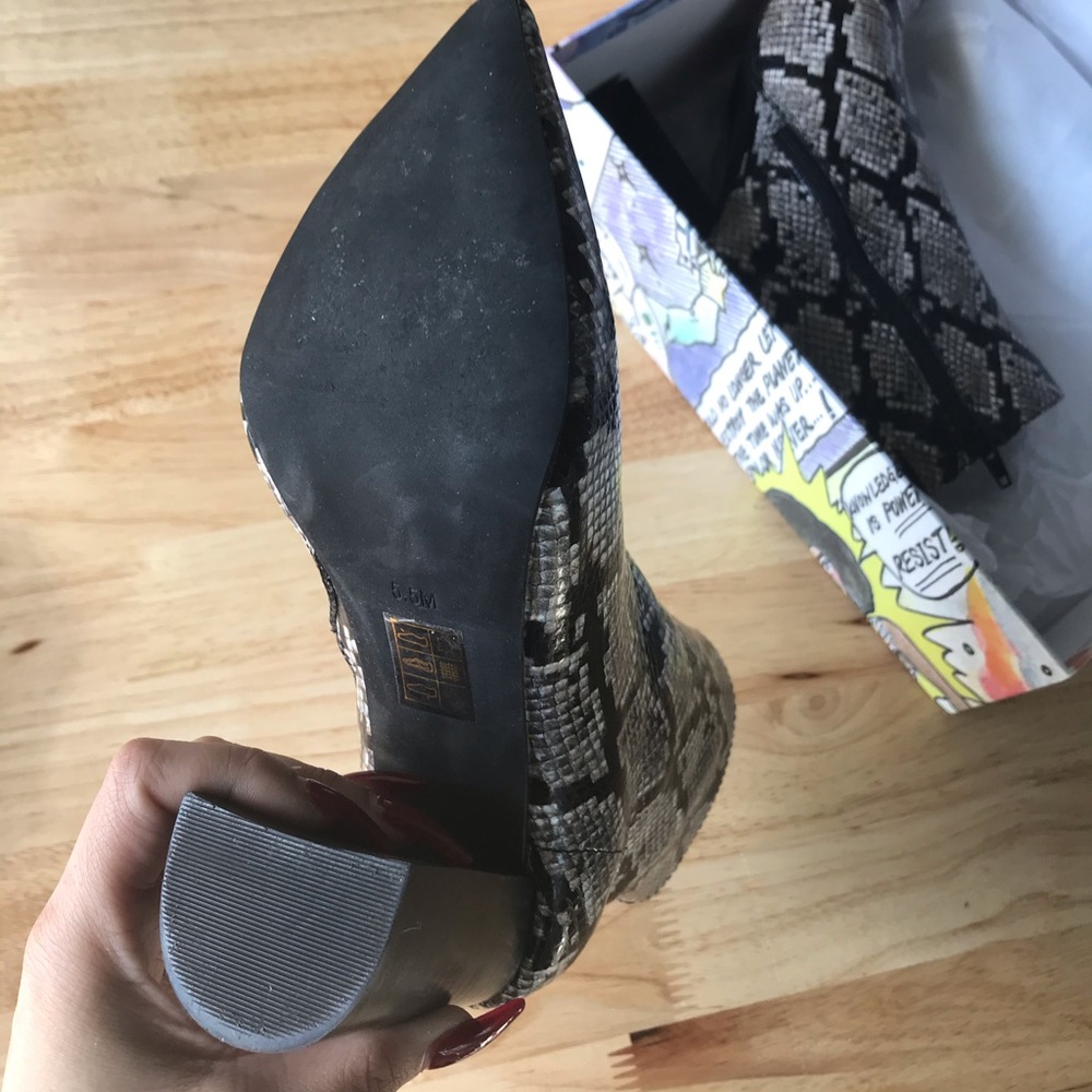 Jeffrey Campbell Python Bootie 5.5 Gently Worn - image 4